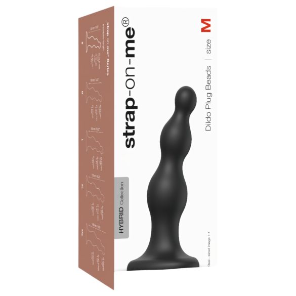 Strap-on-me helmed M - pärlitega iminapaga dildo (must)