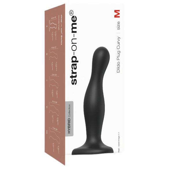 Strap-on-me Curvy M - lainelise kujuga iminapaga dildo (must)