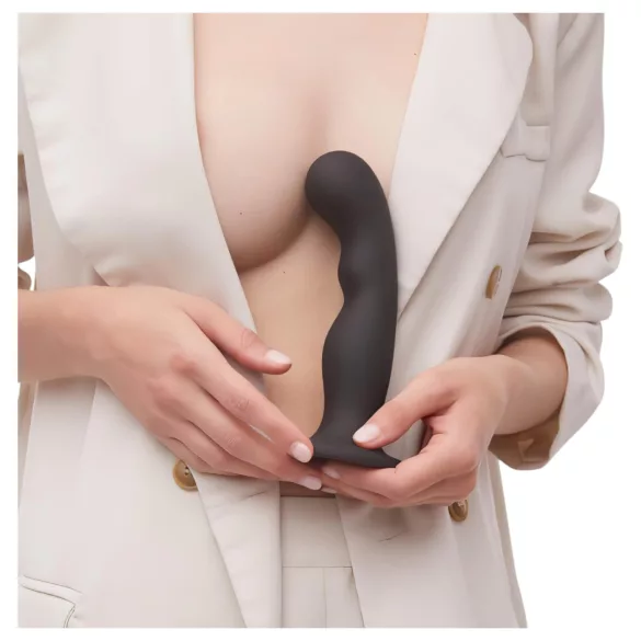 Strap-on-me - kõver dildoga rihm - iminapaga - must