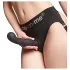 Strap-on-me - kõver dildoga rihm - iminapaga - must