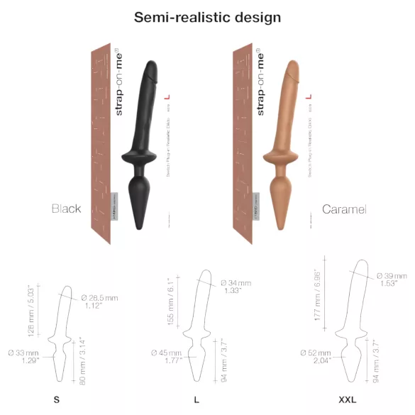 Strap-on-me Switch Realistic L - 2in1 silikoondildo (naturaalne)