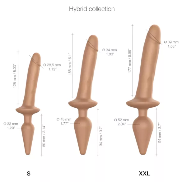 Strap-on-me Switch Realistic L - 2in1 silikoondildo (naturaalne)