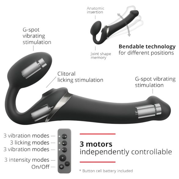 Strap-on-me - vöövibraator õhulainetega - must M