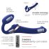 Strap-on-me S - kinnitatav, õhulaine vibraator - (sinine)