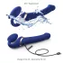 Strap-on-me - Strap-on vibreeriv õhulaine stimulatsiooniga - sinine - M