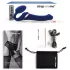 Strap-on-me - Strap-on vibreeriv õhulaine stimulatsiooniga - sinine - M