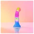Love to Love Candy Loop - helendav LED-silikoondildo (roosa-sinine) - 16,9 cm