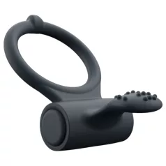   Dorcel Power Clit Plus - akuga, vibreeriv peeniserõngas (must)