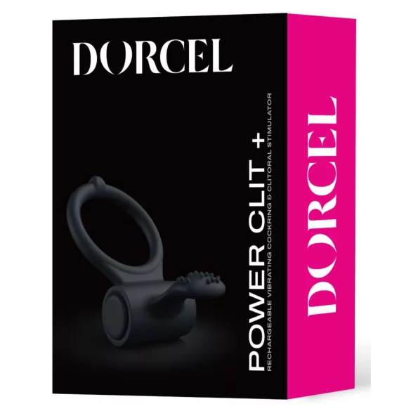 Dorcel Power Clit Plus - aku ja vibratsiooniga peeniserõngas (must)
