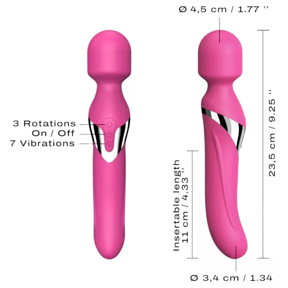 Dorcel Dual Orgasms - akuga, 2‑ühes massaaživibraator (roosa)