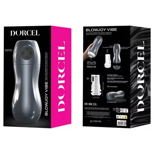 Dorcel Blowjoy Vibe - imev ja vibreeriv akulaetav masturbaator (hall)