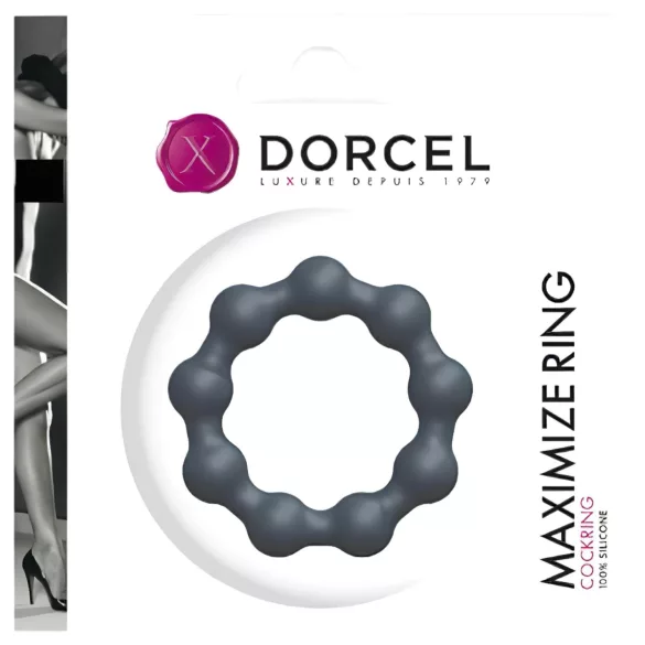 Dorcel Maximize - kuulidega silikoonist peeniserõngas (hall)
