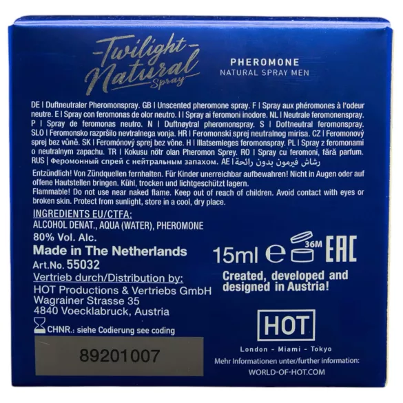 HOT Twilight Natural - feromoonparfüüm meestele - lõhnatu - 15ml