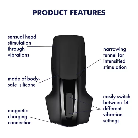 Satisfyer Men Vibration - peenisevibraator - aku - must