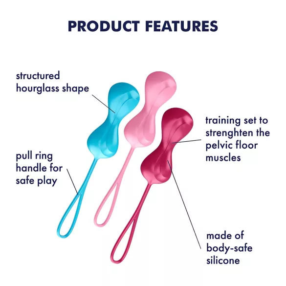 Satisfyer Power Balls - geishakuulide komplekt 3 tk - liikuva kuuliga