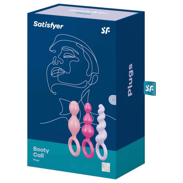 Satisfyer Booty Call - anaalitappide komplekt - värviline, 3 tk