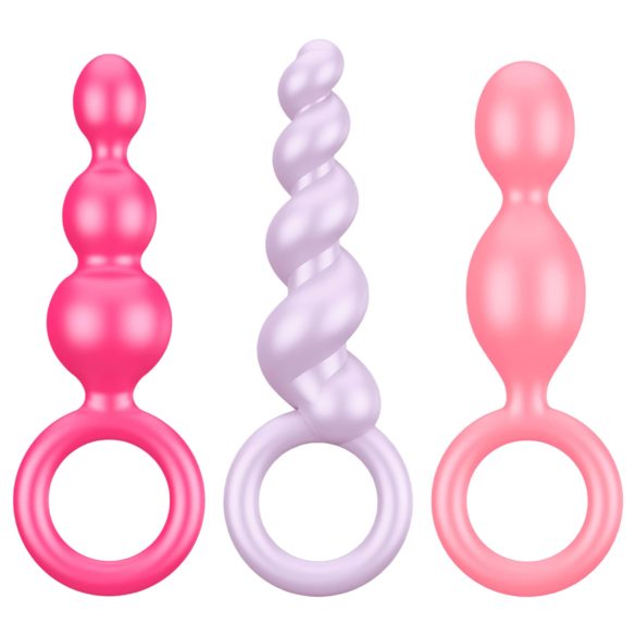 Satisfyer Booty Call - anaalitappide komplekt - värviline, 3 tk