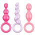 Satisfyer Booty Call - anaaliplugide komplekt - värviline (3-osaline)
