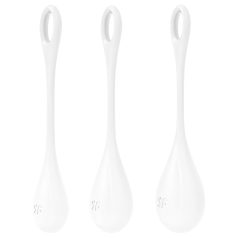   Satisfyer Yoni Power 1 - geišapallide komplekt - valge (3 tk)
