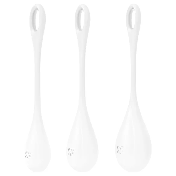 Satisfyer Yoni Power 1 - geišapallide komplekt - valge (3 tk)