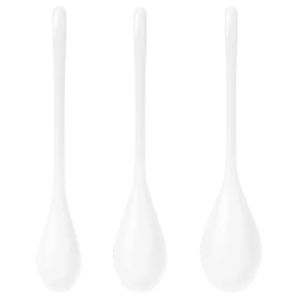 Satisfyer Yoni Power 1 - geišapallide komplekt - valge (3 tk)