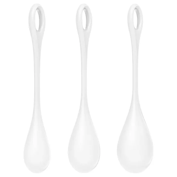 Satisfyer Yoni Power 1 - geišapallide komplekt - valge (3 tk)