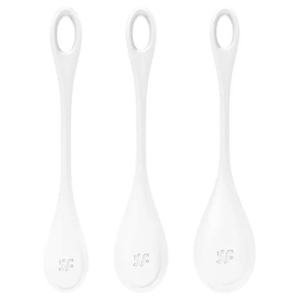 Satisfyer Yoni Power 1 - geišapallide komplekt - valge (3 tk)