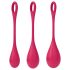 Satisfyer Yoni Power 1 - punane geishapallide komplekt (3 osa)