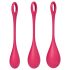 Satisfyer Yoni Power 1 - punane geishapallide komplekt (3 osa)