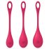 Satisfyer Yoni Power 1 - punane geishapallide komplekt (3 osa)