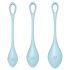 Satisfyer Yoni Power 2 - geishakuulide komplekt - sinine (3-osaline)