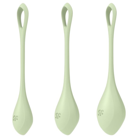 Satisfyer Yoni Power 2 - Jaapani kuulide komplekt - roheline (3-osaline)