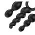 Satisfyer Booty Call - anaaltappide komplekt - must (3-osaline)