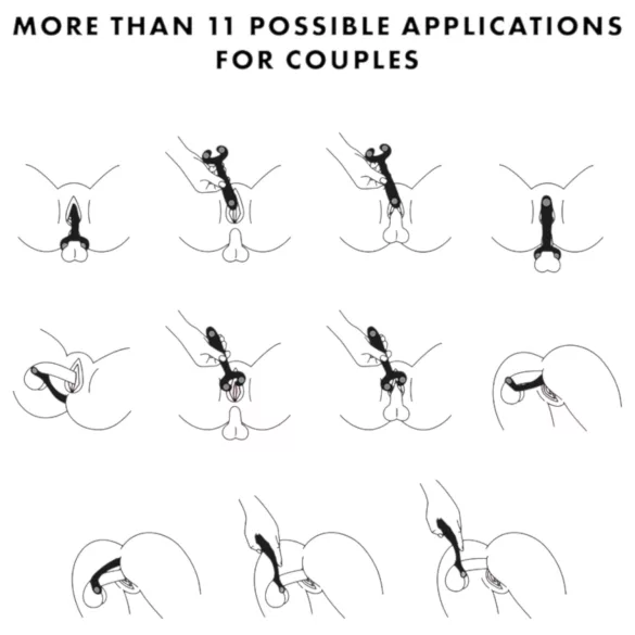 Satisfyer Endless Fun - akuga, veekindel paarivibraator (must)