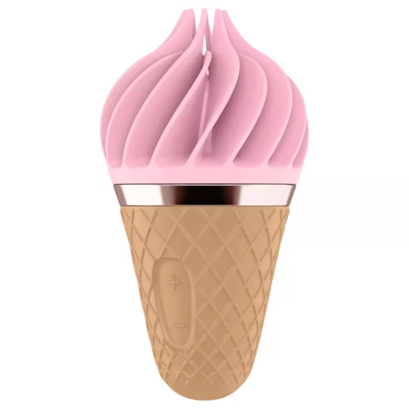 Satisfyer Sweet Treat - akuga, pöörlev kliitorivibraator (roosa-pruun)