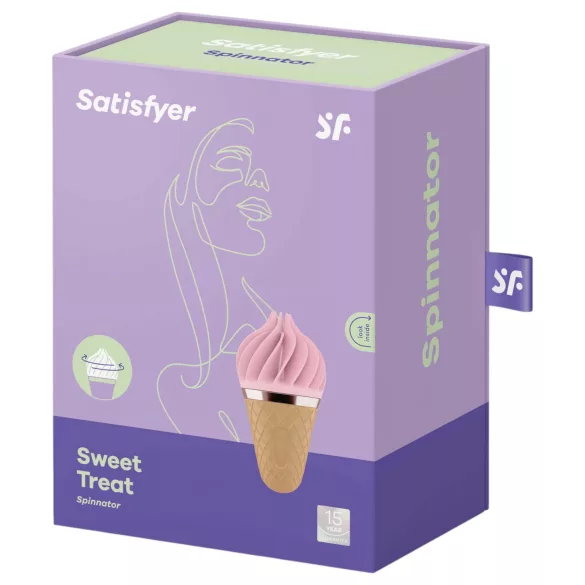 Satisfyer Sweet Treat - akuga, pöörlev kliitorivibraator (roosa-pruun)