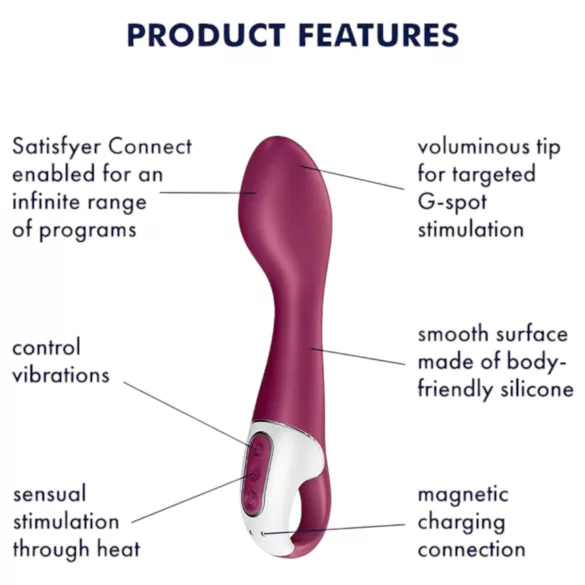 Satisfyer Hot Spot - G-punkti vibraator, soojendusega, akuga, punane