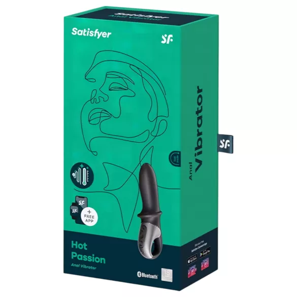 Satisfyer Hot Passion - rakendusega juhitav soojendusega anaalvibraator (must)