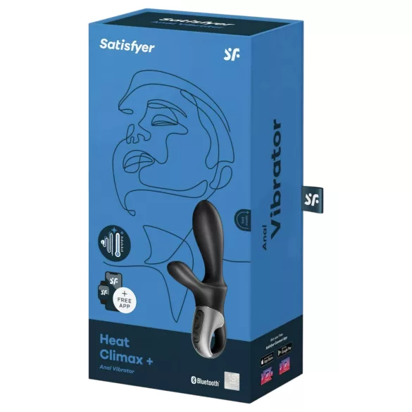 Satisfyer Heat Climax+ - soojenev nutikas anaalseks vibraator - must