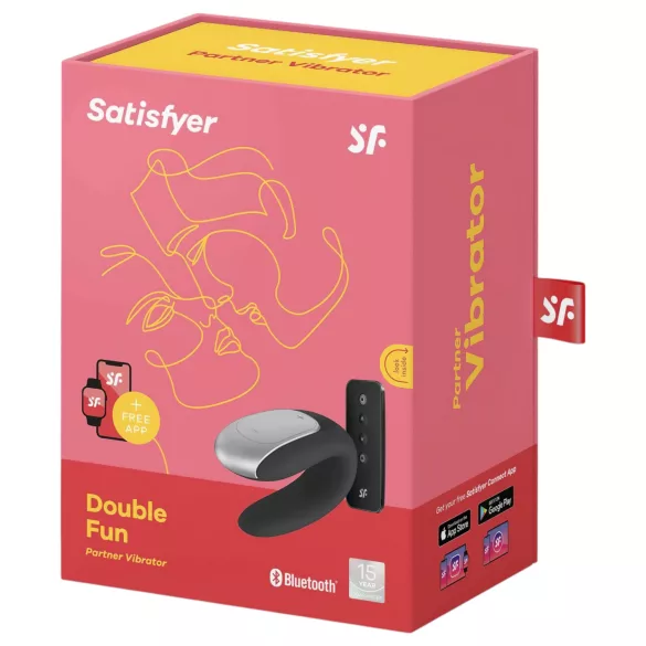 Satisfyer Double Fun - rakendusega juhitav paarivibraator (must)