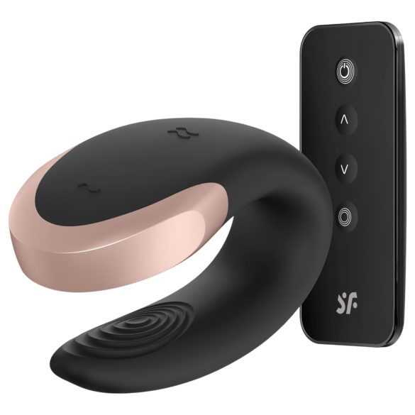 Satisfyer Double Love - nutikas, puldiga paarivibraator (must)