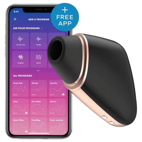 Satisfyer Love Triangle - nutikas õhulaineklitori stimulaator (must)