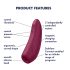 Satisfyer Curvy 1+ - nutikas õhulaine kliimaksija (punane)