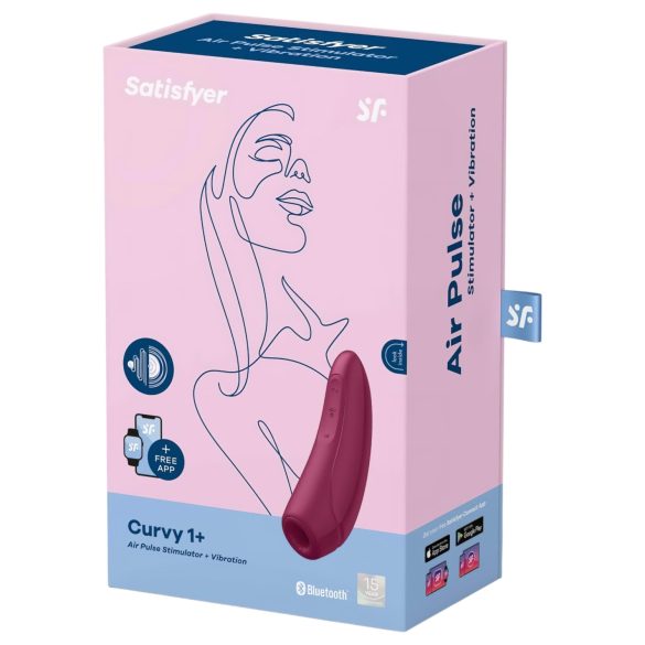 Satisfyer Curvy 1+ - nutikas õhulainete klitoristimulaator - punane