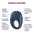 Satisfyer Strong One - rakendusega juhitav vibreeriv peeniserõngas meestele (sinine)