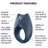 Satisfyer Royal One - rakendusega juhitav vibreeriv peenisering meestele (sinine)
