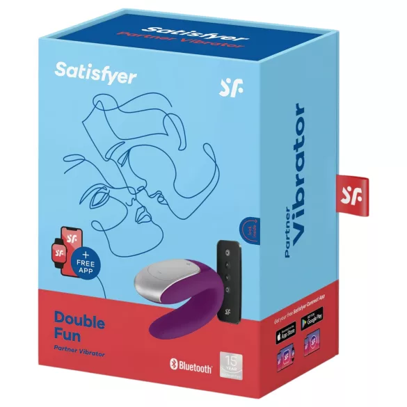 Satisfyer Double Fun - rakendusega juhitav paaride vibraator (lilla)