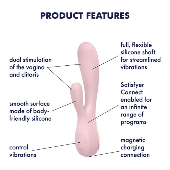 Satisfyer Mono Flex - rakendusega juhitav vibraator (roosa)