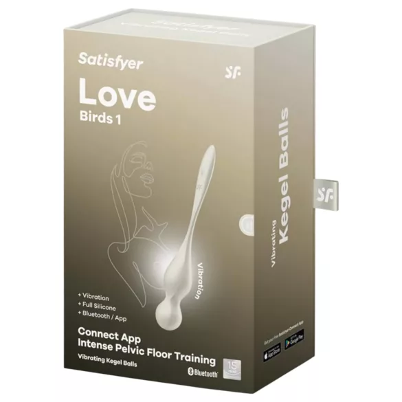 Satisfyer Love Birds 1 - rakendusega juhitav vibreeriv geishapall (valge)