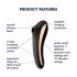 Satisfyer Dual Kiss - laetav vagiina- ja kliitorivibraator (must)
